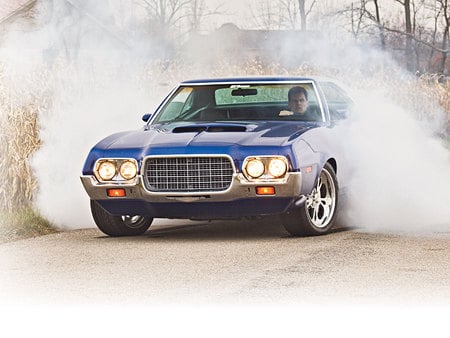 72 Torino - burnout, blue, torino, ford, 72