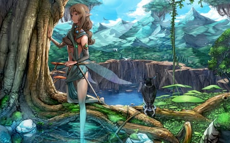 Elf - elf, fantasy, forest, nature