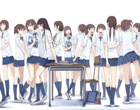 anime - moka tapioka, school, seifuku, anime girls, uniform