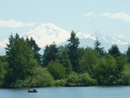 Mount Baker - mount baker, mountains, lake, trees