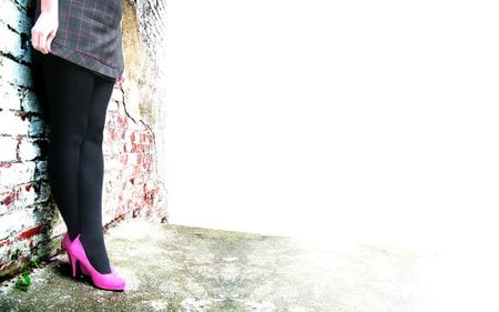 Waiting for you - shoes, legs, woman, you, pink, wait