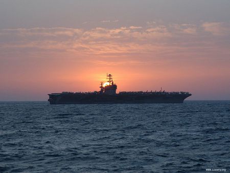 Big Ship - picture, ship, cool, at sunset, big