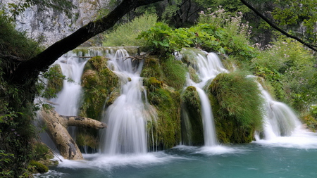 Waterfall - nature, river, water, waterfall, noise