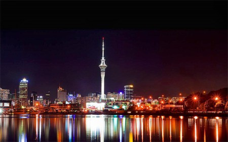 Auckland - auckland, skyscrapers, outdoor, water