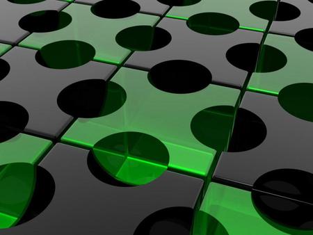 Green & Black Plastic - 3d, cgi, abstract, art