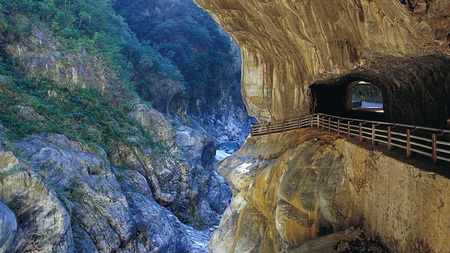 taroko gorge - abstract, stone, photography, beauty, mountain, nature, tunnel, taiwan, bridge