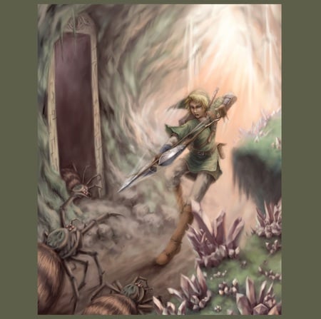 Onward - fantasy, zelda, mist, battle, game, link, anime, green, sword, arrow, pointed ears, protector, victory, hero, warrior, bow, adventurer