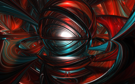 red & blue abstract - abstract, 3d, cgi, art