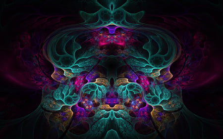 green & purple abstract - abstract, 3d, cgi, art