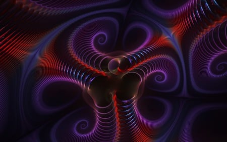 red & purple - abstract, 3d, cgi, art