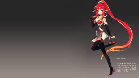 Vocaloid lulu - pretty, vocaloid, beautiful, red, gray, girl, long hair