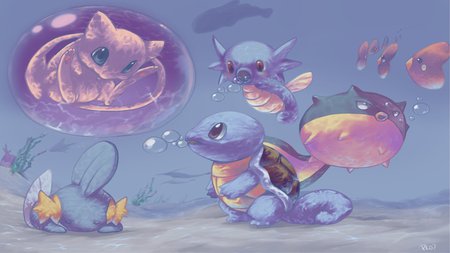 Blue Sea - squirtle, water, blue, sea, mudkip