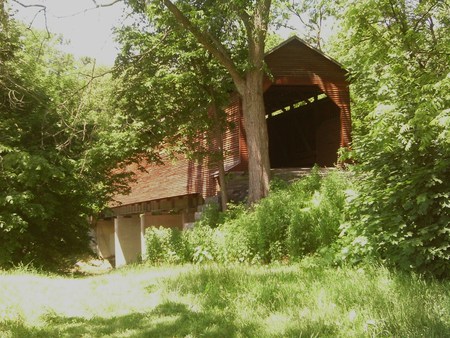 Meems bottom covered Bridge, Va. - covered, shenandoan river, river, water, bridge