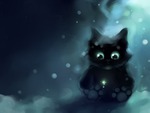 Fantasy black kitten