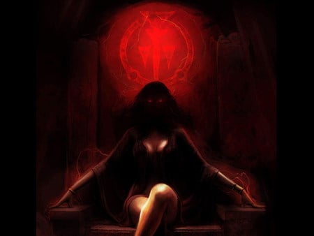 Judgement - cg, abstract, throne, macabre, female, artwork, 3d, dark