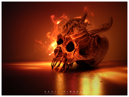 Devil Skull - devil, fantasy, dark, skull