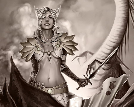 Dragon Slayer - fantasy, slayer, female, dragon