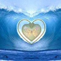 blue heart shape in the wave