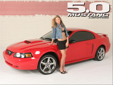 Mustang - 5 0, ford, mustang, red