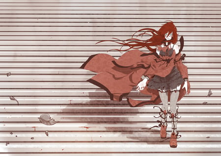 Kuroshitsuji - red eyes, long hair, red hair, dress, grell sutcliff