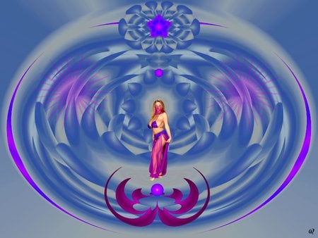 Purple Thoughts - eye candy, collage, 3d, fractal, abstract