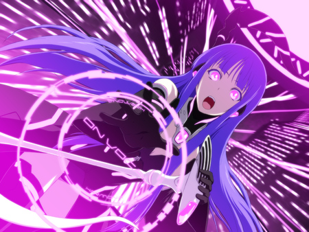 Anime - pink, long hair, purple hair, futuro, purple eyes