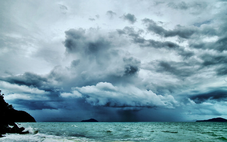 Clouds - clouds, sea, nature, sky