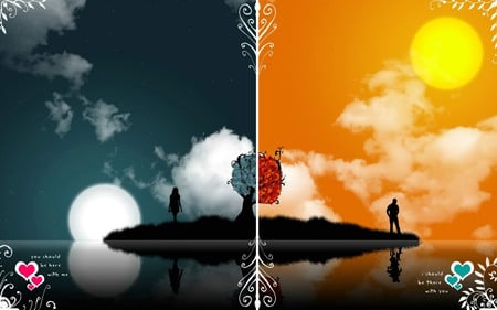 Day and Night - love, wallpaper, cool, day and night