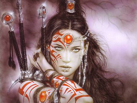 Warior of light - fantasy, lady, warior, luis royo, power