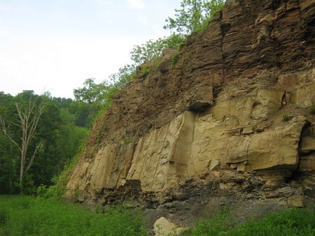 Miles From No Where - tress, green, rock, grass, forest