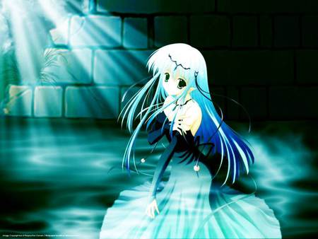 Dungeon Princess - alone, water, dungeon, anime, princess