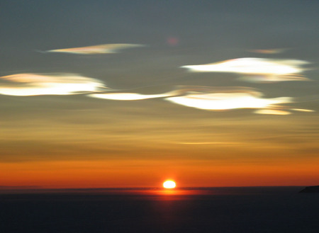 Nacreous-sunset - nature, sky, clouds, sunsets, nacreous