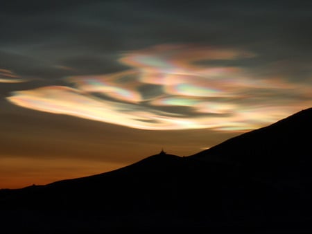 nacreous-clouds - nature, sky, soft, clouds, colors