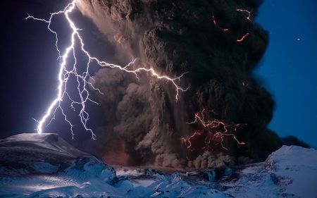 lighting - storm, nature, volcano, lighting