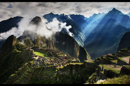 Lost city of Inka - sky, mountains, clouds, nature, beutiful