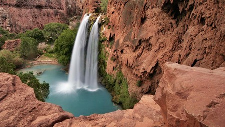 waterfall01 - outdoors, nature, waterfall, mountain