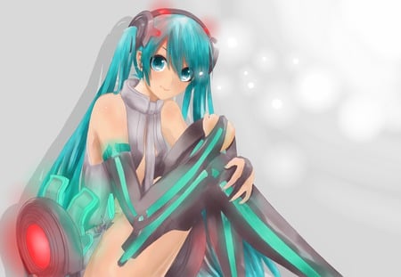 Miku Append - pretty, artistic, pink, light, headphones, nice, program, append, hot, thighhighs, beauty, virtual, cg, drawing, white, cute, aqua eyes, song, sexy, vocaloid, anime, twintail, hatsune miku, microphone, music, aqua, red, art, idol, anime girl, miku append, beautiful, singer, girl, blush, cool, black, glow, smile, miku, awesome, diva, painting, digital, aqua hair, hatsune, vocaloids, headset