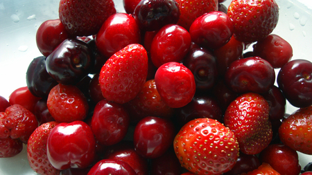 Cherries and Strawberries - cherries, strawberries, photography, delicious, fruit