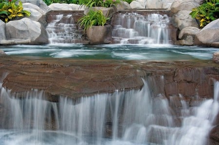 SPA AND RESORT - relaxing, spa, resort, waterfall