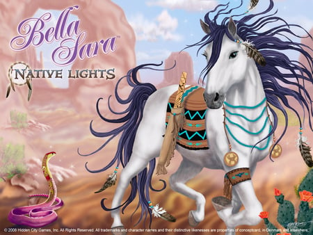 Bella Sara Native Lights 2 - horses, desert, animals, fictional