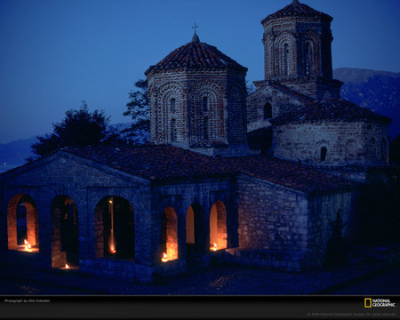 Church at night - religion, night, sky, church