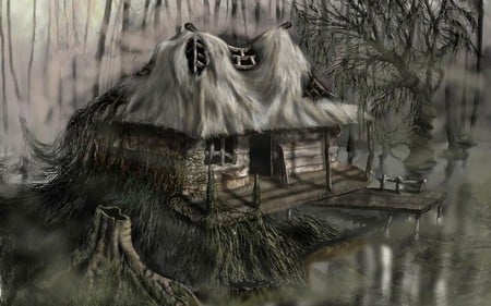 Underground tree house - house, magic, fairytale, old, underground