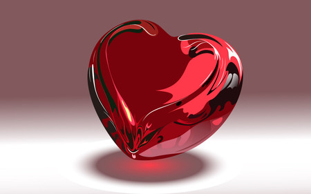 Valentines is made of glass - grey, white, heart