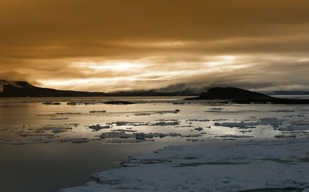 Arctic Sunrise - clouds, ice, nature, arctic, sky