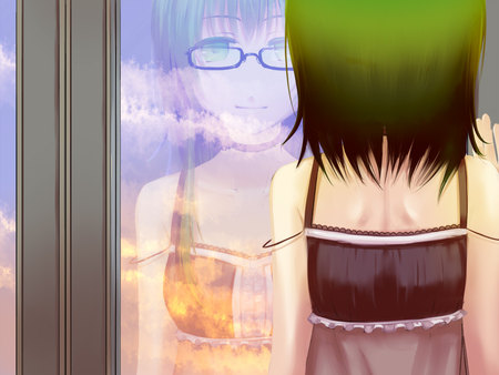 Vocaloid - gumi, tail, glasses, short hair, green eyes, vocaloid, green hair