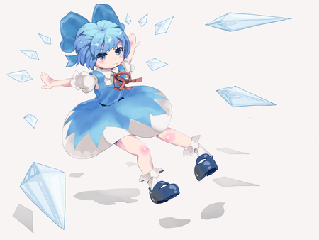 Cirno (Touhou) - short hair, anime, touhou, blue hair, girl