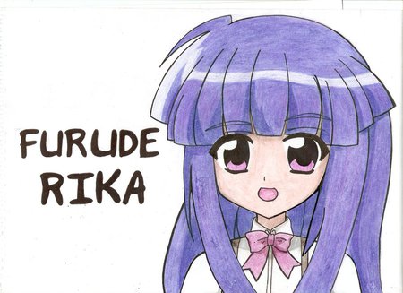 a drawing of rika - horror, anime, rika furude, higurashi no naku koro ni