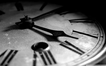 Old clock - black and white, vintage, time, old