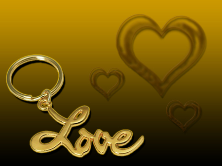 Love Key Holder - love, hearts, key holder, black, gold