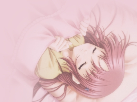 Pink Anime - anime, girl, pink, sleepy